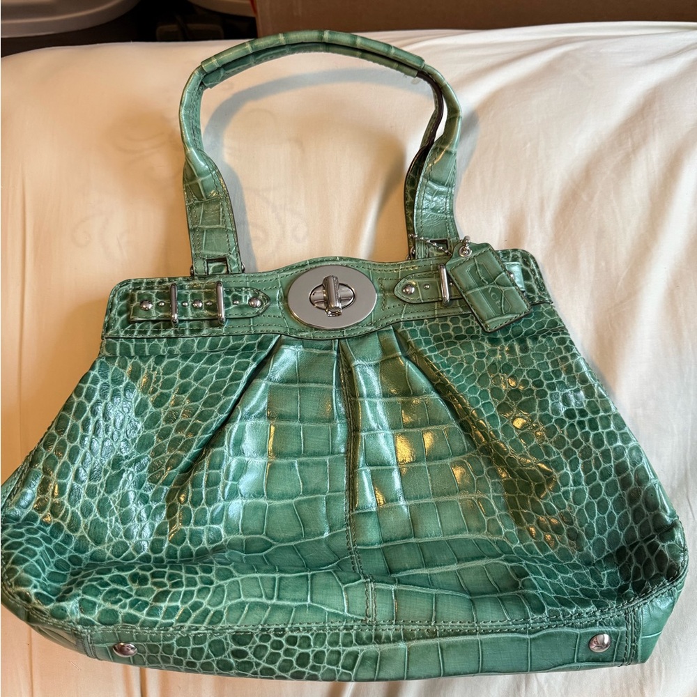Coach Garnet croc embossed bag